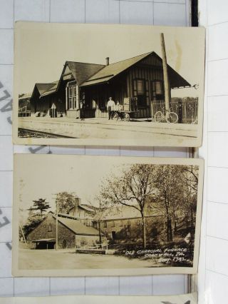 2 antique pa pc real photo postcards CORNWALL PA Pennsylvania RR Station Furnace 2