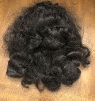 Vintage Doll Wig Black Wavy Hair Size 14