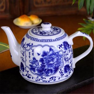 Handmade Blue And White Ceramic Teapot Large - Capacity Home Insulated Teapot 1.  6l