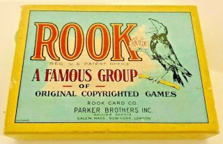 Vintage Rook Card Game Parker Bro.  1924 Rare Mountain Lake Print