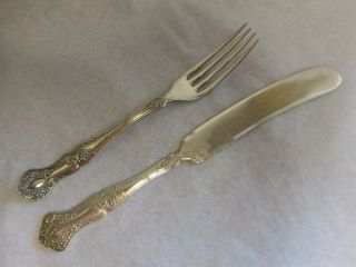 1847 Rogers Vintage Grape 1904 Silverplated Youth Knife And Fork No Monogram