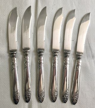 Antique Holmes And Edwards Art Nouveau Silver Plate Knives Butter Fish Set 6