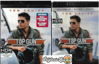 Top Gun 4k Ultra Hd,  Blu - Ray,  Slipcover Tom Cruise Rare ✔☆mint☆✔ No Digital