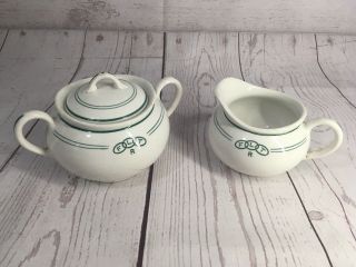 Vitrified Avco China Sugar Bowl With Lid Creamer Ceramic Vintage Flt R