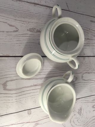 Vitrified AVCO China Sugar Bowl with Lid Creamer Ceramic Vintage FLT R 3