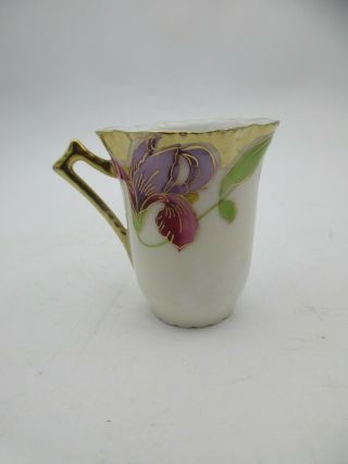 Antique Prussia Royal Rudolstadt Hand Painted Tea Cup Floral & Gold Gilt