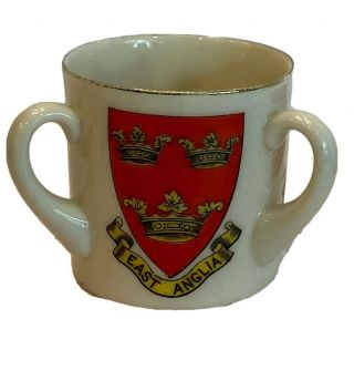 Antique RARE Wiltshaw & Robinson Miniature Porcelain 3 - Handle Crest China Cup 2