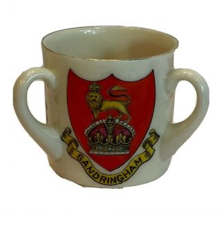 Antique RARE Wiltshaw & Robinson Miniature Porcelain 3 - Handle Crest China Cup 3