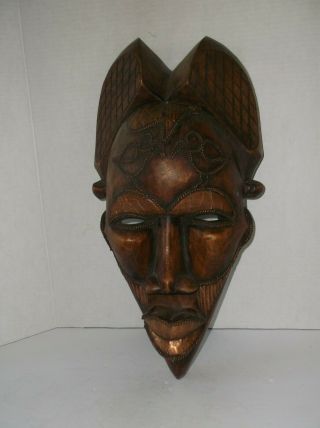 Vintage Hand Carved Wooden African Mask Wood Tribal Mask