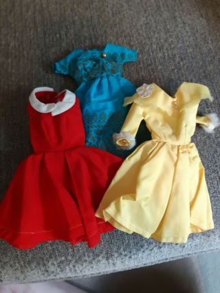 Vintage Barbie Yellow,  Red And Blue Dress Mommy Made Or Clone?