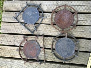 Set Of 4 Antique Stove Burner Grates O’keffe And Merritt,  Wedgwood? As - Found