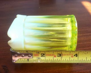 Antique Vaseline Glass Creamer Perfect Yellow Green Late 1800 ' s Small Pitcher 3