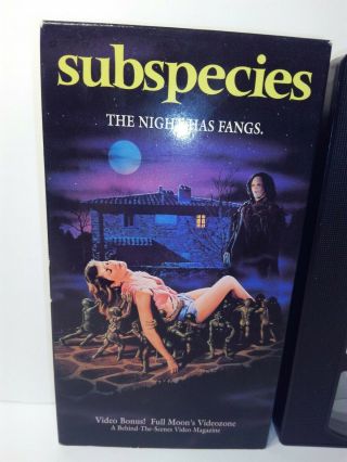 Subspecies - The Night Has Fangs (VHS,  1991) RARE Horror Movie Full Moon 2