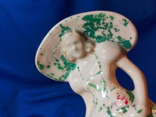 Brush McCoy Planter Porcelain Ceramic Woman Lady Southern Belle VTG Antique 2