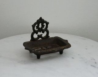 Antique Primitive French Country Wrought Iron Soap Holder Provincial Home Decor