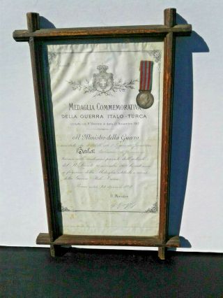 Rare Pre Wwi 1911 1912 Italy - Turkey War Silver Medal Italo - Turca Italian Lybia