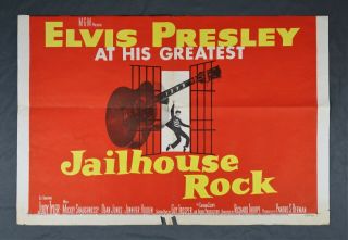 Rare Vintage Elvis Presley Jailhouse Rock Litho Print Poster 1957