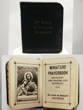 Antique Deco Belgium St Anne De Beaupre Souvenir Miniature Catholic Prayer Book