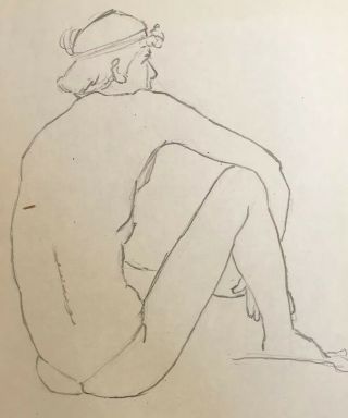 Vintage Pencil Drawing Male Nude By Henry Berge Baltimore Artist Ca 1970’s