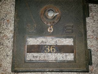 Vintage Antique Brass/copper U.  S.  Post Office Box Door 5.  5 " X6.  5 "