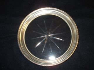 Antique Wallace Co.  Crystal Bottle Coaster with Sterling Silver Rim 5 