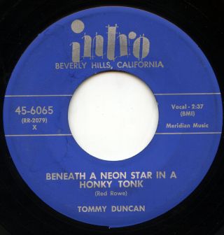 Rare Country 45 - Tommy Duncan - Beneath A Neon Star In A Honky Tonk - Intro 6065