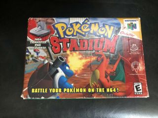 Pokemon Stadium Nintendo 64 N64 Cib,  Box & Transfer Pak Bundle Rare