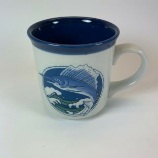 Otagiri Japan Marlin Fishing Coffee Mug Cup Ceramic Rare Vintage