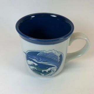 Otagiri Japan Marlin Fishing Coffee Mug Cup Ceramic Rare Vintage 2