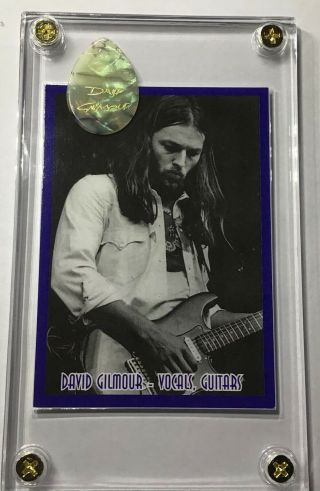 Very Rare Pink Floyd David Gilmour Trading Card /abalone Guitar Pick Display