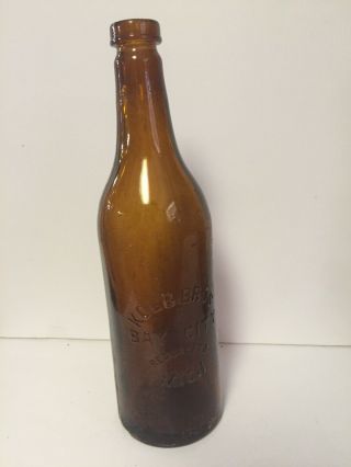 Antique Kolb Bros Brewing Embossed Amber Beer Bottle - Bay City,  Mi Bw166
