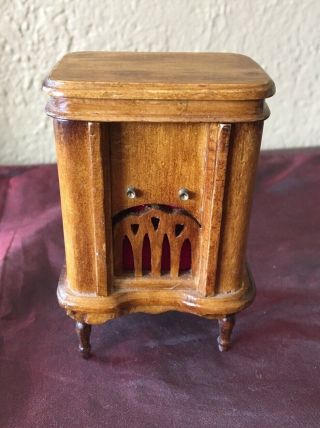 Vintage Concord Wood Dollhouse Miniature Floor Model Radio 1/12 Scale