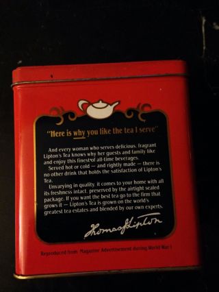 Lovely English Antique/Vintage Lipton ' s Teas Tin Box. 3