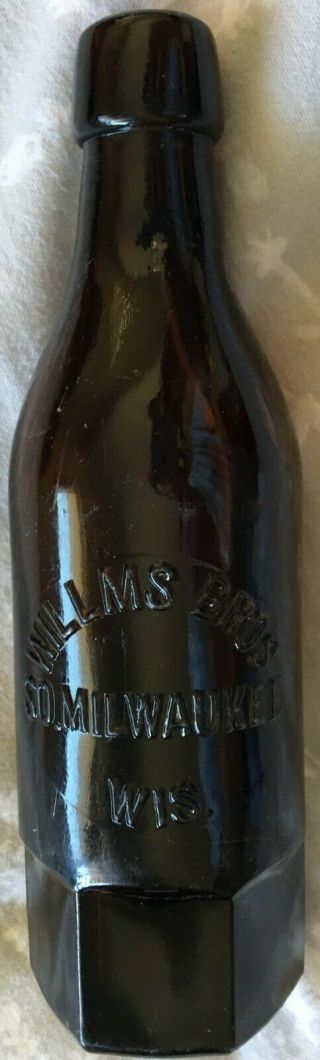 Rare Blob Top Weiss Beer Bottle Willms Bros South Milwaukee Wisconsin Ends 9/27