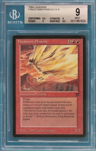 Firestorm Phoenix Legends Red Rare Graded Bgs 9 Card (0011861524) Abugames