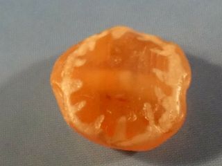 Ancient Pyu - Kushan Etched Agate Carnelian Rare Sun Ray Disc Bead 8.  2 By 3.  8 Mm