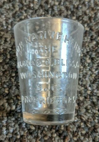 Vintage Medical Shot Glass The Alonzo O Bliss Co.  Ab " Our Native Herbs " Wash Dc