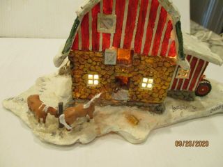 Lowell Davis Country Christmas Barn W Horses Lighted Tabletop Ertl Rare Htf H045