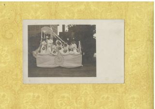 Ct Torrington Rare 1908 - 29 Rppc Real Photo Postcard Parade Float Ladies Conn