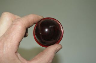 Unknown Red Glass Lens Tail Stop Light Cover Old Antique 2 " O/a 1 " Deep 1920 
