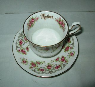 Mother Vintage Rosina Queen ' s Tea Cup and Saucer - Fine Bone China England 2