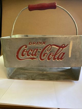 Vintage Coca Cola Coke Aluminum Metal 6 - Pack Bottle Holder Drink Carrier Rare