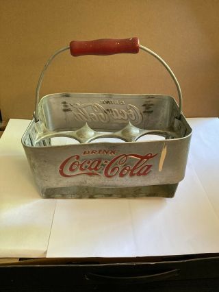 Vintage Coca Cola Coke Aluminum Metal 6 - Pack Bottle Holder Drink Carrier Rare 2
