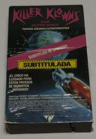 Killer Klowns From Outer Space Vhs Rare Subtitled In Spanish Htf Cool