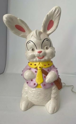 RARE VTG 70s Ceramic EASTER Bunny Rabbit Mold Light up,  like Christmas tree 2