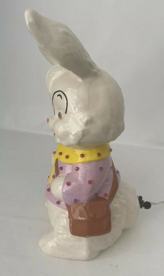 RARE VTG 70s Ceramic EASTER Bunny Rabbit Mold Light up,  like Christmas tree 3
