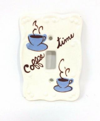 Vintage Coffee Time Ceramic Wall Light Switch Plate Coffee Cups