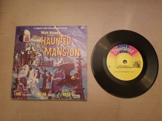 Vintage The Haunted Mansion Disneyland Vinyl Record And Book 1970 Htf Rare 339
