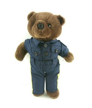 Police Officer Plush 10 " Ira Green Bear Forces Of America Teddy Cop Uniform 1989