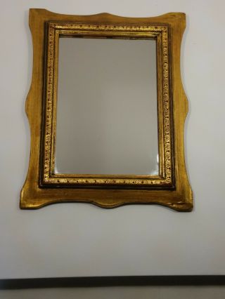 Gold Gilt Vintage Wall Mirror - 5x7 - Wood Frame 7 " X 9 " - Taiwan